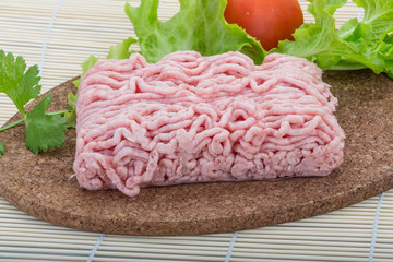 Raw minced pork meat