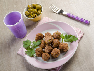 meatballs with meat and olives