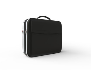 Black leather business briefcase