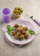 meatballs with meat and olives