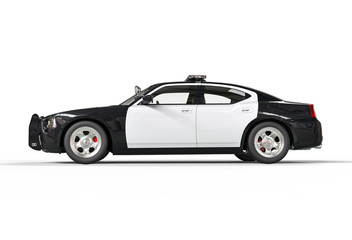 Police car without decals - side view