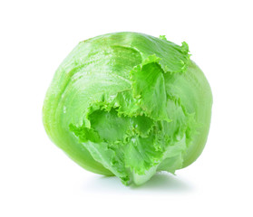 Green Iceberg lettuce on White Background