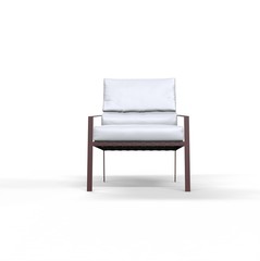 White armchair on white background