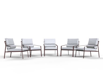 White armchairs on white background