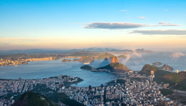 Rio de Janeiro, view from Corcovado to Sugarloaf Mountain
