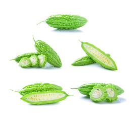 Bitter melon isolated on white background