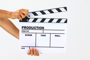 Blank movie clapper board