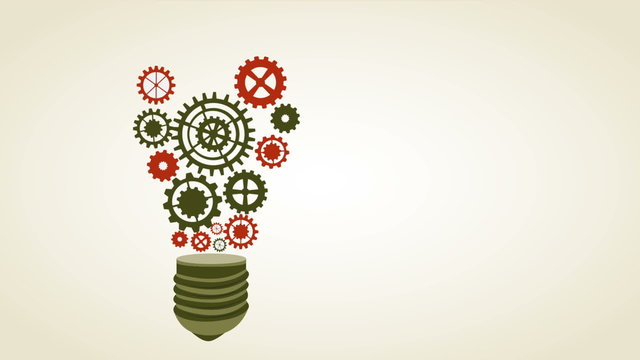 Bulb with industry wheels, Animation Design, HD 1080