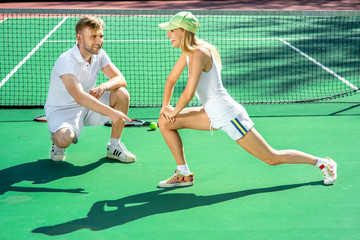 Young couple training