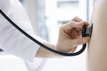 Doctor shed stethoscope on his back