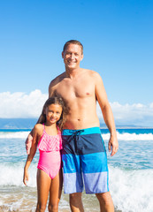 Father and Daughter at the Beach