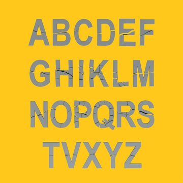 illustrate of broken alphabit
