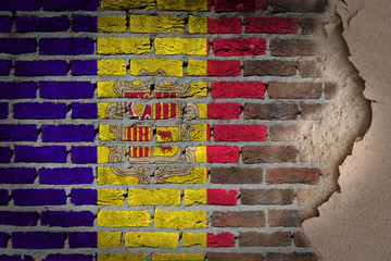 Dark brick wall with plaster - Andorra