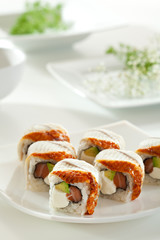 Salmon and Smoked Eel Maki Sushi