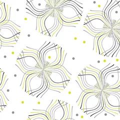 Poster vector seamless pattern with abstract flowers © Oksana