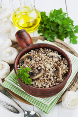 Buckwheat porridge with mushrooms
