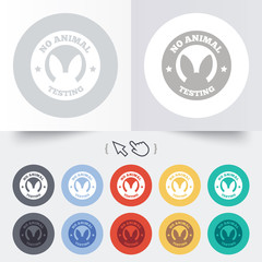 No animals testing sign icon. Not tested symbol