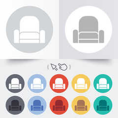 Armchair sign icon. Modern furniture symbol.