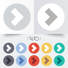 Arrow sign icon. Next button. Navigation symbol