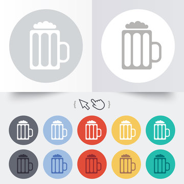 Glass of beer sign icon. Alcohol drink symbol.