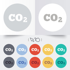 CO2 carbon dioxide formula sign icon. Chemistry
