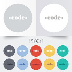 Code sign icon. Programming language symbol.