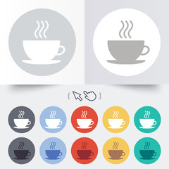 Obraz premium Coffee cup sign icon. Hot coffee button.