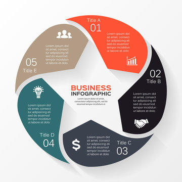 Circle Star Infographic, Diagram, Presentation 6 Options