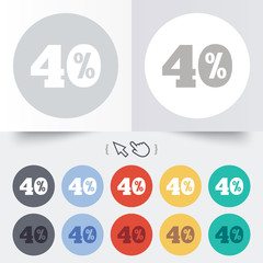 40 percent discount sign icon. Sale symbol.