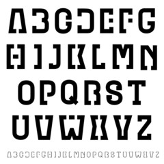 vector black simple font alphabet letters