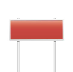 Blank red traffic road sign