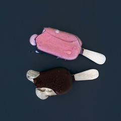 Two pieces of ice-cream