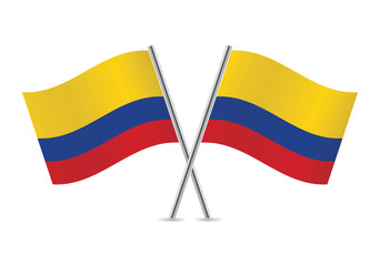 Colombian flags. Vector illustration.