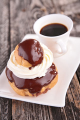 coffee cup and cake