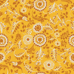 Seamless pattern, floral decorative elements