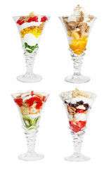 milk cocktail ice cream isolated on white background