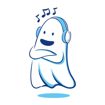 Ghost listening to music