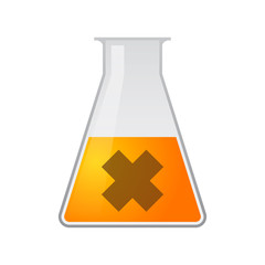 Chemical test tube with an irritating substance sign