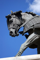 A horse head. Monument to Yuri Dolgoruky in Kolomna Kremlin.