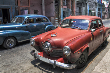 Obraz na płótnie Canvas Classic american cars in Old Havana, Cuba