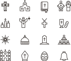 Catholic Religion icons - obrazy, fototapety, plakaty
