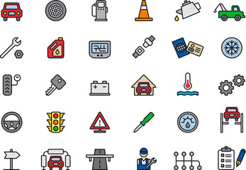 Car Repair Shop icons