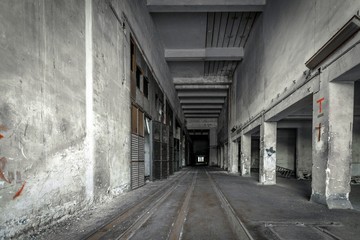 Dark industrial interior