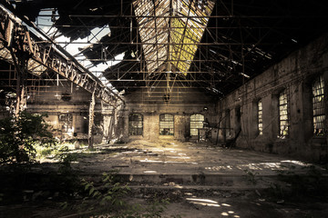 Abandoned industrial interior
