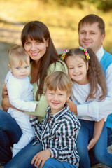 Large family hugging.  Happy family concept