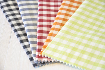 Fototapeta na wymiar Checkered pattern fabrics