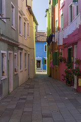 Colorful Traditional Buildings in Burano, Venice