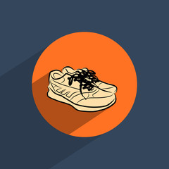 Sneakers shoes flat doodle icon