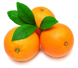 Sweet orange fruit with leaf
