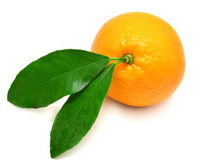 Sweet orange fruit with leaf